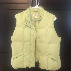Talbots size petite large lime puffer vest